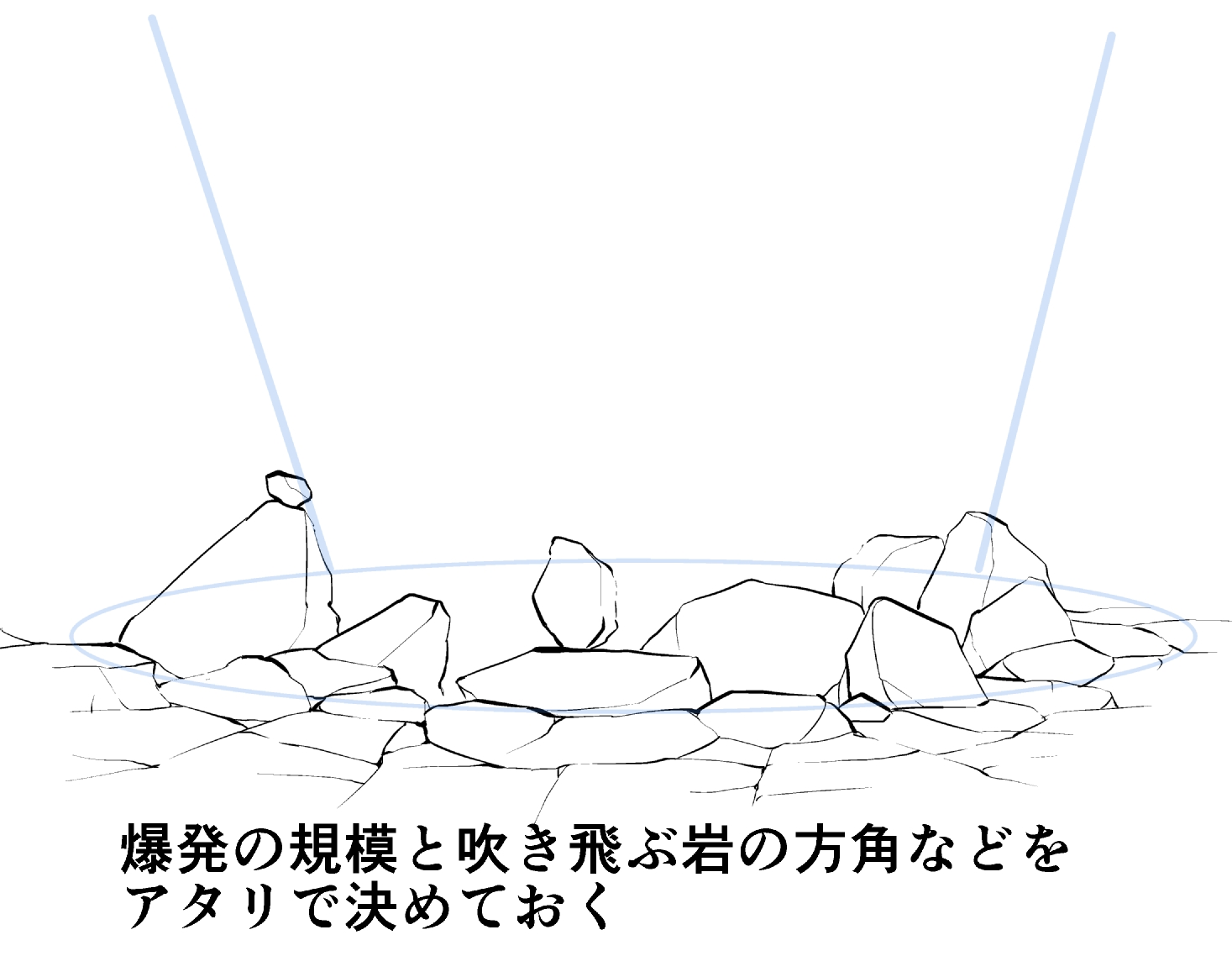 漫画背景テクニック 岩 崖の描き方 質感の描き分けや 砕ける岩 など迫力の出し方解説 Oyukihan S Blog 漫 パワー充電所